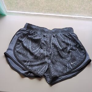 Nike Dri-Fit Athletic Shorts Patterned Gray Size S